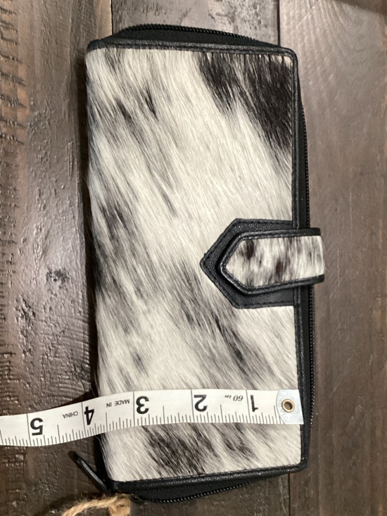 Myra Bag Black and White Cowhide Wallet